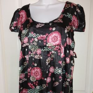 Pretty floral black and pink MOA MOA dress XL